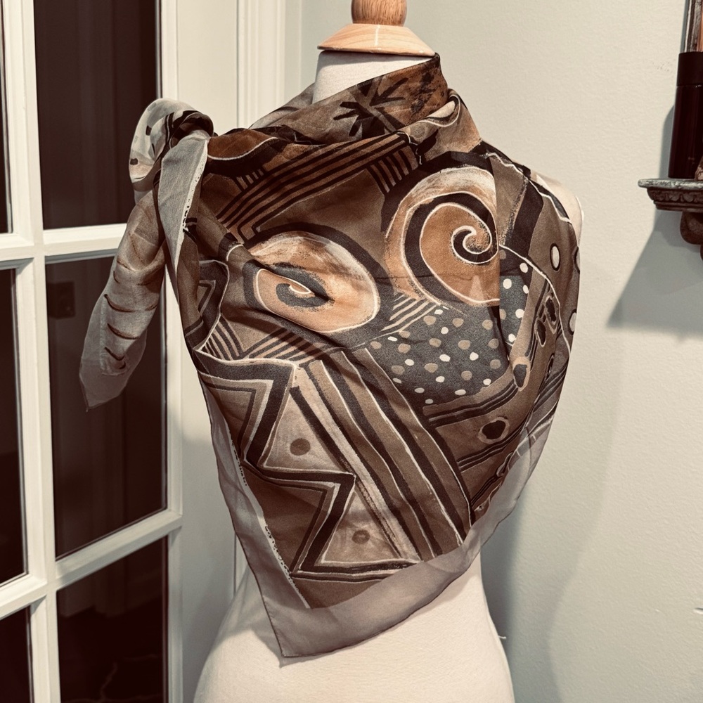 Vintage Abstract Patterned Scarf by Pier Olivier PARIS